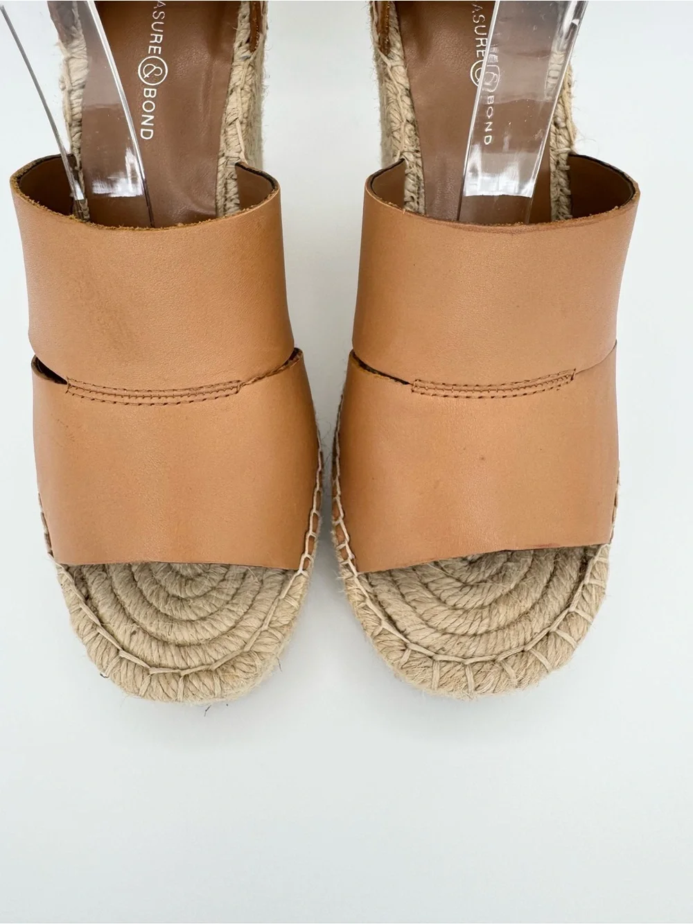 TREASURE & BOND Sannibel Wedge Sandals 7.5 Tan Leather Espadrille Platform